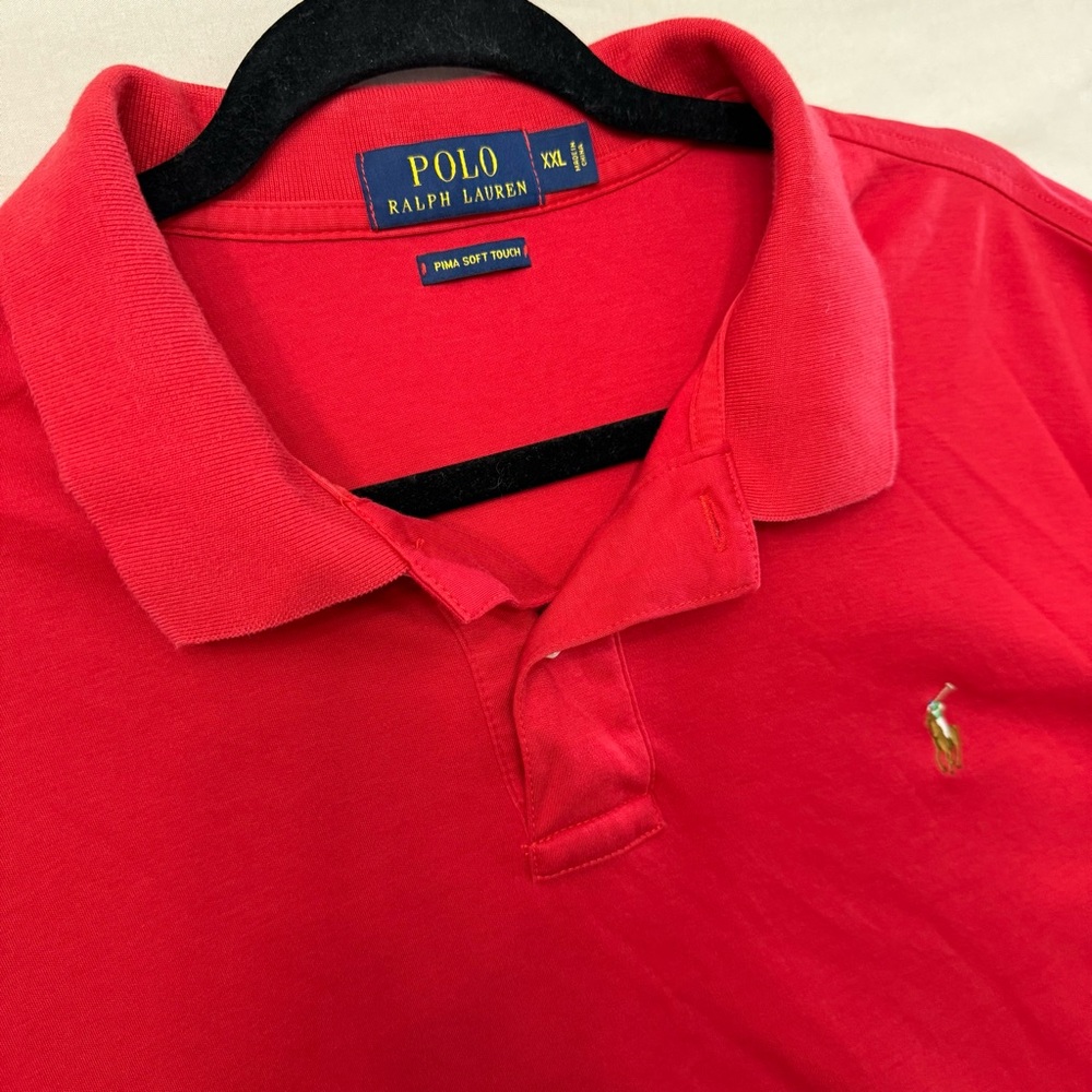 Polo Ralph Lauren Men's Shirt Size XXL Prima Soft Touch Short Sleeve Polo Red